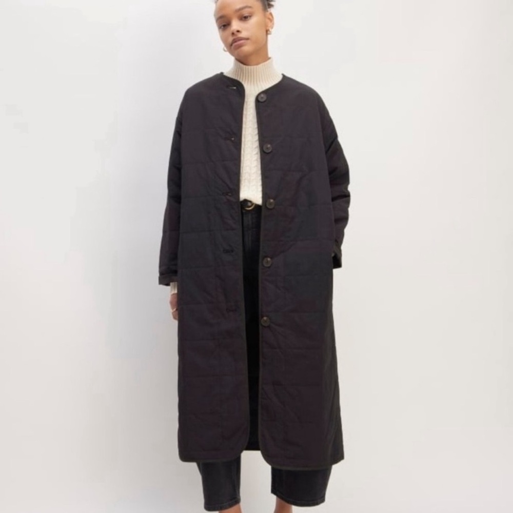 Everlane The ReNew Quilted Long Liner - Black